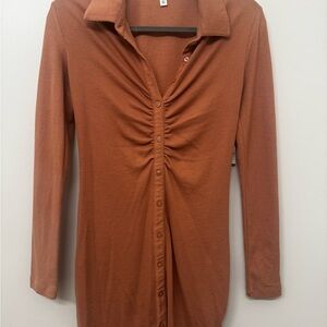 Nordstrom Terracotta Button-Down Shirt